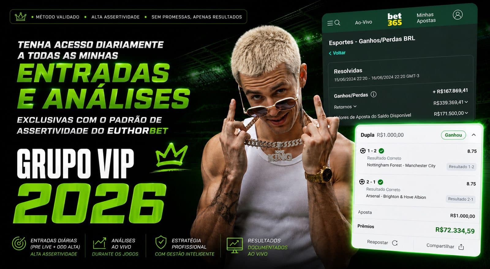 Tenha acesso diariamente a todas as minhas entradas e análises exclusivas — Grupo VIP 2026